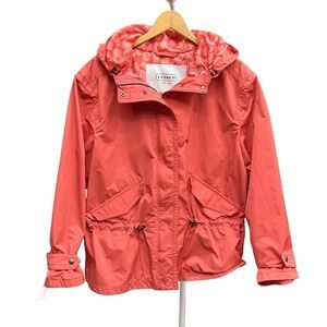 Y2K COACH Orange Anorak Rain Jacket Hooded Large Parka Granola Luxe